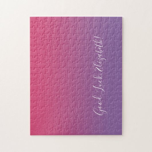 Puzzle Bon nom de la chance Script rose à violet Ombré dr (Vertical)