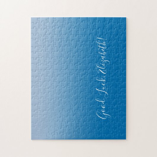 Puzzle Bon Nom de la chance Script sur Blue Gradient Funn (Vertical)