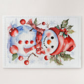 Puzzle bonhomme de neige de Noël (Horizontal)