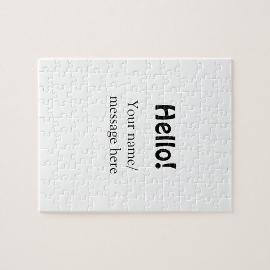 Puzzle Bonjour ajouter un message de nom simple minimum é (Horizontal)