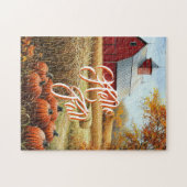 Puzzle Bonjour Automne Thanksgiving Rural Grange Citrouil (Horizontal)