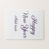 Puzzle Bonne année calligraphie violette simple minimalis (Horizontal)