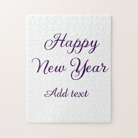 Puzzle Bonne année calligraphie violette simple minimalis (Vertical)
