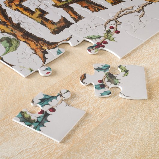 Puzzle Bonne année dans les troncs d'arbres, les Acornes (Côté)