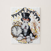 Puzzle Bonne année de Fox Terrier (Vertical)