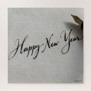 Puzzle Bonne année encre manuscrite