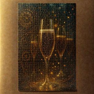 Puzzle Bonne année glamour Steampunk Champagne