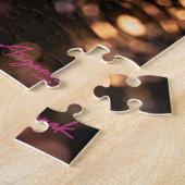 Puzzle Bonne année Reflet de flaque néon (Côté)