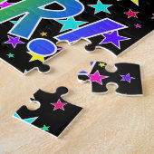 Puzzle "BONNE ANNÉE !" Texte d'arc-en-ciel, profil sous (Côté)