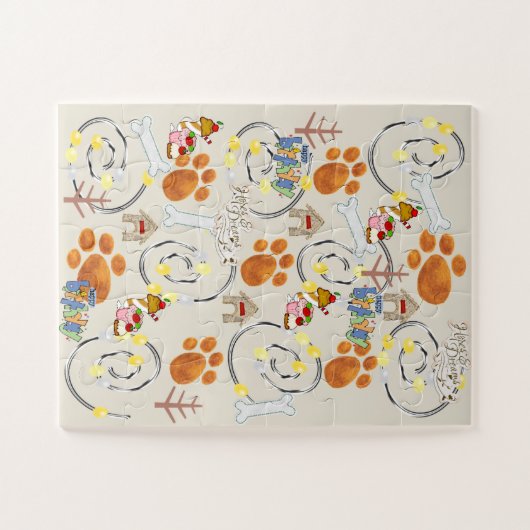 Puzzle Bonne fête d'anniversaire pour un chienCupcake Jig (Horizontal)