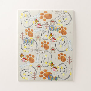 Puzzle Bonne fête d'anniversaire pour un chienCupcake Jig