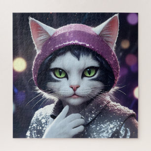 Puzzle Bonne fête du Nouvel An - Chat déguisé