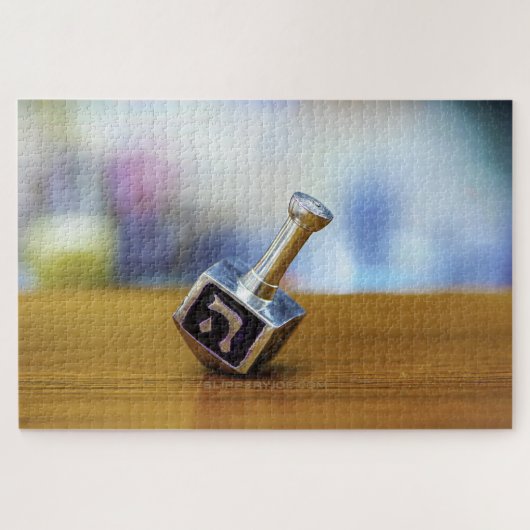Puzzle Bonne Hanoukka Star de David menorah Dreidel Slipp (Horizontal)