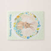 Puzzle Bonne Pâques Cute Bunny personnalisé (Horizontal)