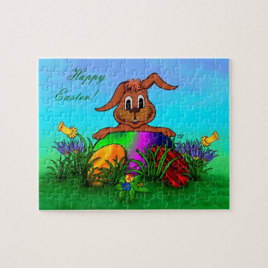 Puzzle Bonne Pâques ! Lapin de Pâques (Horizontal)