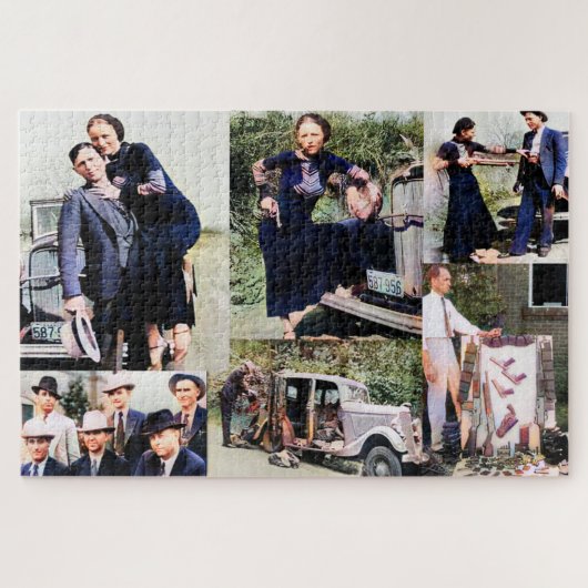 Puzzle Bonnie Et Clyde Histoire Collage Couleur Redux (Horizontal)