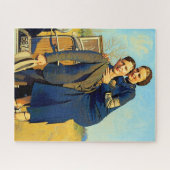 Puzzle Bonnie Parker Clyde Barrow 1933 Peinture Faux (Horizontal)