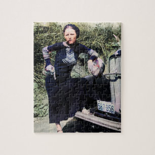 Puzzle Bonnie Parker fumant un cigare 1933 Couleur Redux