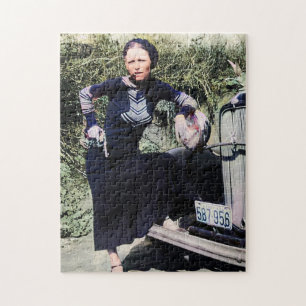 Puzzle Bonnie Parker fumant un cigare 1933 Couleur Redux