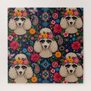 Puzzle Boo22 Artiste Caniche Boho Floral – Caniche Coloré