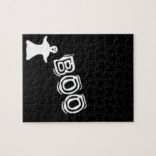 Puzzle Boo Ghost Black Halloween frustrant (Horizontal)