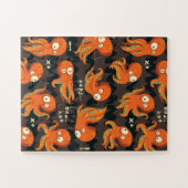 Puzzle Boo Octopus Orange & Black Kids Vêtements & Décor (Horizontal)