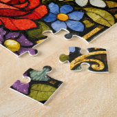 Puzzle Book and Sleeping Cat Lovers Faux Stain Glass (Côté)
