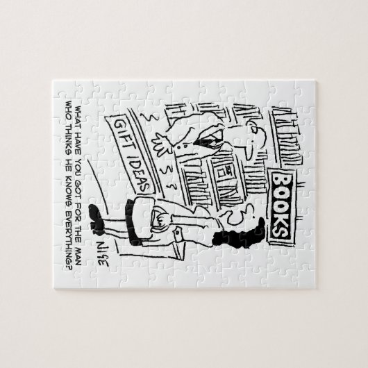 Puzzle Bookshop Customer pose une question au commerçant (Horizontal)