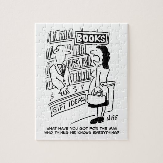Puzzle Bookshop Customer pose une question au commerçant (Vertical)