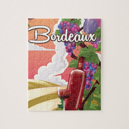 Puzzle Bordeaux France Vin vintage affiche (Vertical)