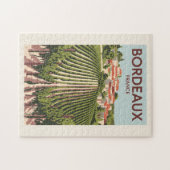 Puzzle Bordeaux France Vineyard Travel Art Vintage (Horizontal)
