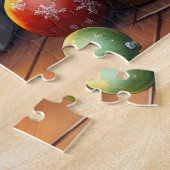 Puzzle Border Collie Cheminée avec Lumières de Noël (Côté)