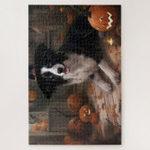 Puzzle Border Collie Citrouilles Halloween Épouvantable (Vertical)