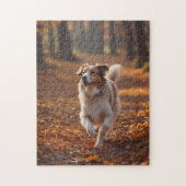 Puzzle Border Collie dans la forêt (Vertical)