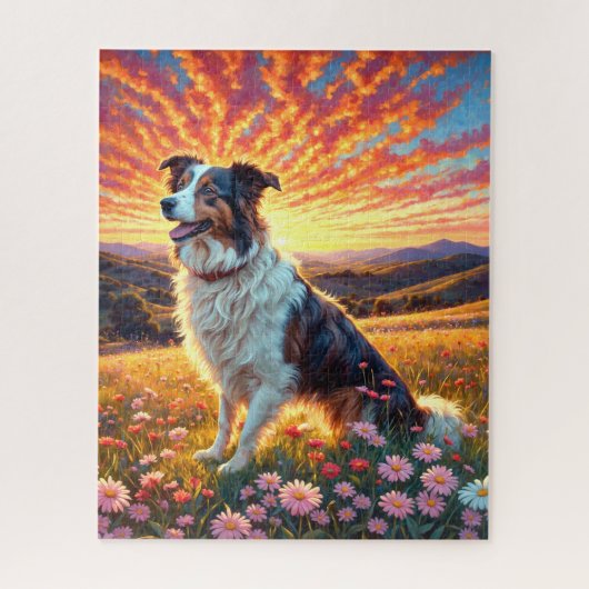 Puzzle Border Collie Dog (Vertical)