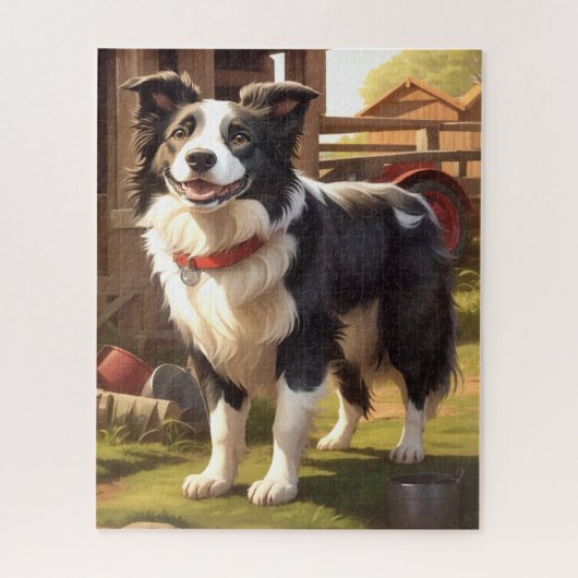 Puzzle Border Collie Dog (Vertical)