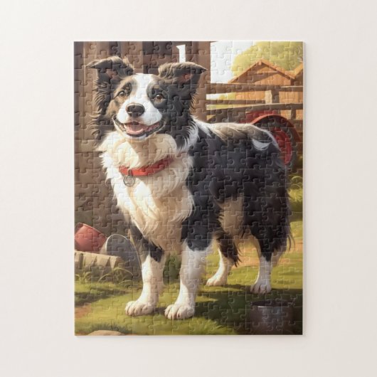 Puzzle Border Collie Dog (Vertical)