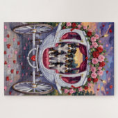 Puzzle Border Collie Dog Valentine's Day (Horizontal)