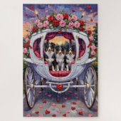 Puzzle Border Collie Dog Valentine's Day (Vertical)