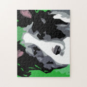 Puzzle Bordure Collie Chien Abstrait (Vertical)