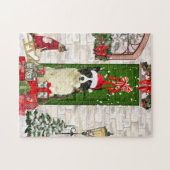 Puzzle Bordure Collie Chien Noël (Horizontal)