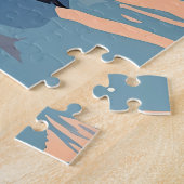 Puzzle Bordure Collie dans la forêt enneigée au coucher d (Côté)