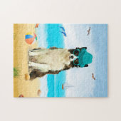 Puzzle Bordure Collie Dog sur la plage (Horizontal)