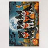 Puzzle Bordure Collie Halloween Éffrayant (Vertical)