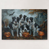 Puzzle Bordure Collie Halloween nuit Chien ravir (Horizontal)