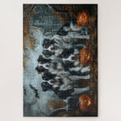 Puzzle Bordure Collie Halloween nuit Chien ravir (Vertical)