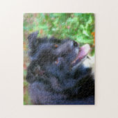 Puzzle Bordure noire Collie Chien Art peinture photo (Vertical)
