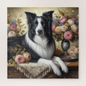 Puzzle Bordure victorienne Collie et Rose 676 Piece Puzzl (Vertical)