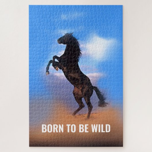 Puzzle Born To Be Wild Running Horse Inspirational Quote (Vertical)