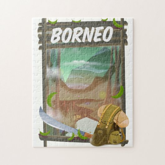 Puzzle Borneo Jungle travel poster (Vertical)